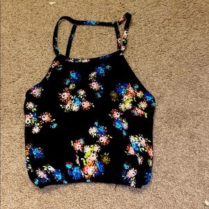 floral charlotte russe XS tank-top (crop top)